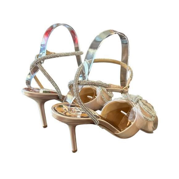 Badgley Mischka Sacred Embellished Bow Ankle Strap Pumps Wedding Formal NEW 6 - Picture 4 of 13